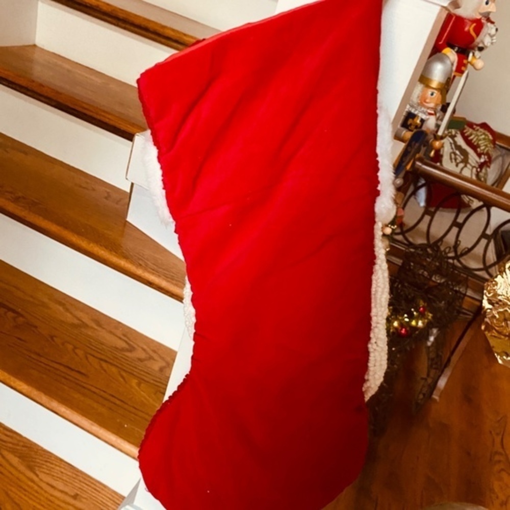 Vintage Dan Dee Santa Clause Velvet Stocking - Picture 6 of 10